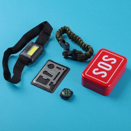 4B1 survival set (linen flashlight, survival card, paracord, compass)