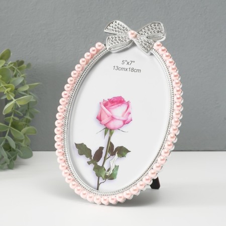 Photo frame plastic for metal 12x17 cm "Bant" pearls and rhinestones 20x14x1.5 cm-1