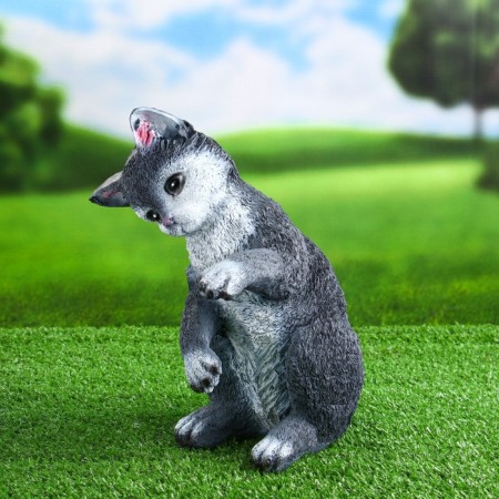 Garden figure "Kitten Vaska" Gray, 16x19x26cm-1