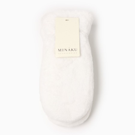 Women's mittens minku, milk color, 26 cm-3