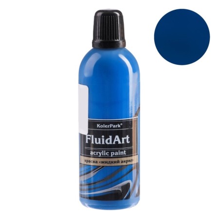 Acrylic paint for technology fluid art, klerpark, blue, 80 ml