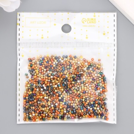 Glass beads 11/0 "cylinder. Multi -colored gloss" 10 g-3