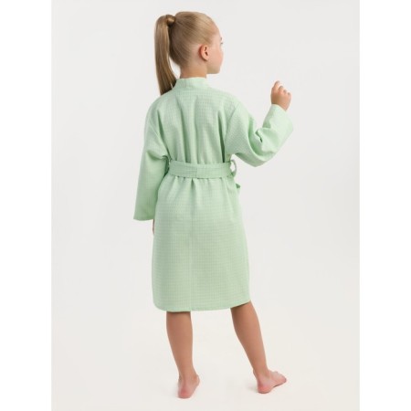 Waffle children's robe "kimono", size 40, mint color-3