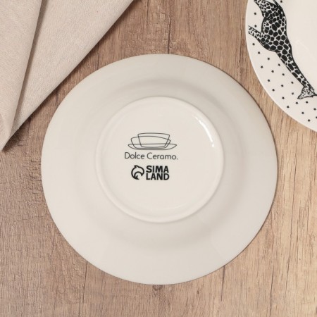 Deep plate ceramic "animals", 20.5 cm, 550 ml, white color-3
