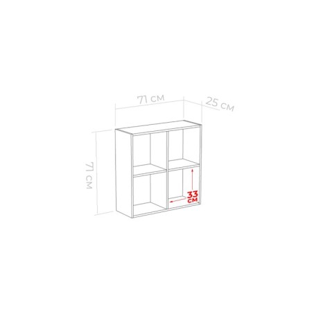 Shelving hinged junior 709x250x709 White Alaska-1