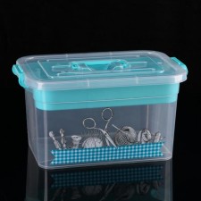 Storage container with a lid and a needlework lid, 10 l, 35 × 23 × 19 cm, color mix