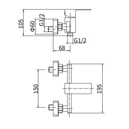Shower mixer Fashun A52002-7, single-leaf, stainless steel, black-1