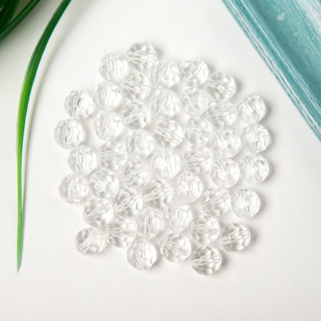 Acrylic beads "Round" 10 mm, 25 gr. transparent-1