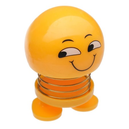 Smile on the spring, on the panel in the car, smile, yellow-1