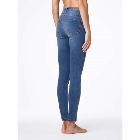 Women's jeans modeling with high planting Contte Elegant, size XS, blue color-1