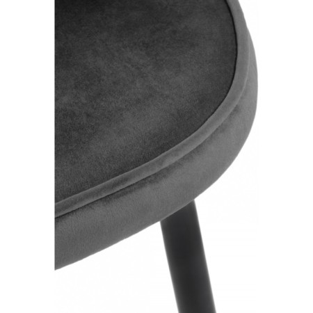 Stol on a metal frame Dodo metal/velor, black/gray 52x55x77 cm-5