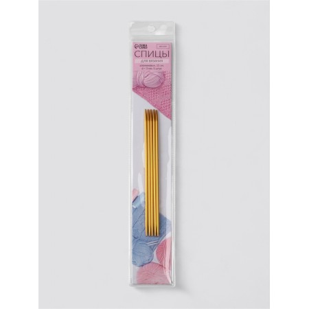 Knitting knitting needles 15cm D3MM (5pcs) PVC package aluminum gold a-3