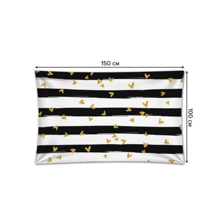 Decorative panel with photo printing "strips with hearts", horizontal, size 100x150 cm-1