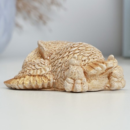 The figure "owl lies with a layer" beige, 7x7x3cm-2