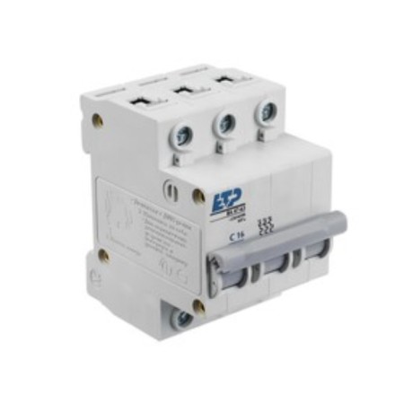 Aircraft circuit breaker VA 47-63, 3P 16A (C) 4.5ka ETP