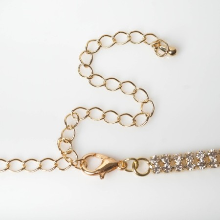 Choker "ice" elegant, white color in gold, 32 cm-1