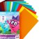 Cardboard color, A4, 15 sheets, 15 colors, coated, one -sided, in a folder, 220 g/m², Smeshariki