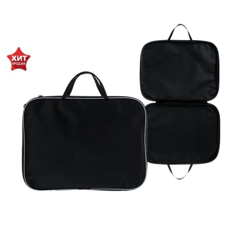 Folder with handles textile A4, 350 x 270 x 20 mm, calligrata "office", nylon 600D, two -tone Kant, black