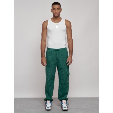 Sports male pants, size 54, green color-3