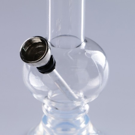Bong smoking, H-15 cm, "Palpi", acrylic, white-1