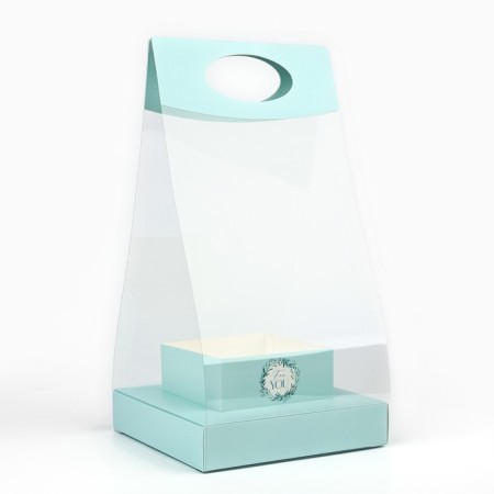 Box Gift folding carrion for colors, packaging, "turquoise", 20 x 20 x 4 cm-3