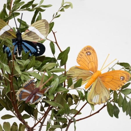 A butterfly for decor and floristry, on a clothespin, plastic, mix, 1 pc., 4 cm and 8 cm-1