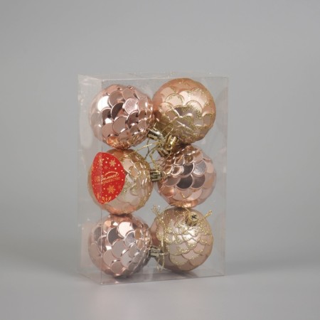 Set of balls plastic D-6 cm, 6 pcs "bumps"-1