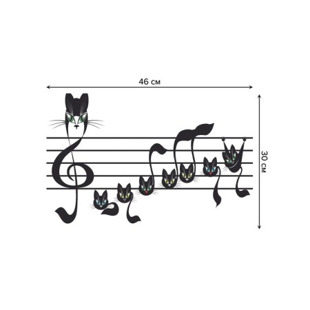 A set of napkins for setting the table “cat notes”, rectangular, rounded edges, size 30x46 cm, 4 pcs-2