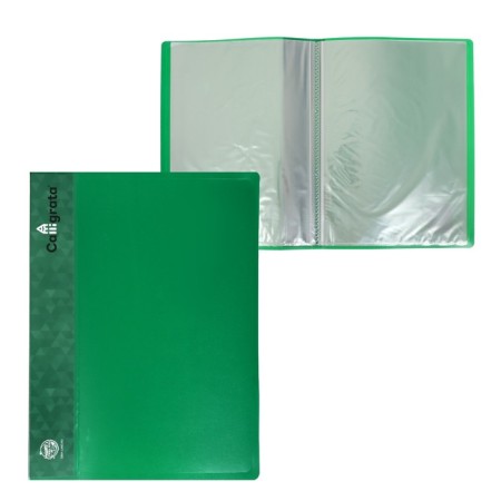 Folder with 30 A4, 600 μm inserts, calligrata, 15 mm, green