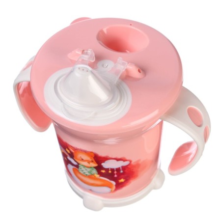 Pilot player with a soft nose, 270 ml., With handles, light pink color-4
