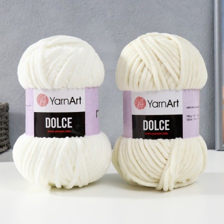 Yarn "Dolce" 100% micropoliester 120m/100g (745 dairy) mix-4