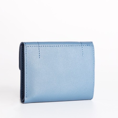 Women's wallet on the button, blue color-1