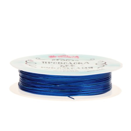 Wire for beadwork, diameter: 0.5 mm, length: 10 m, blue color-1