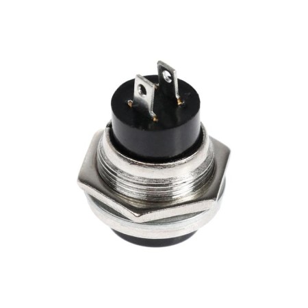 Switch-Knopka, 250 V, 2 A, On-OFF, 2C, D = 16.2 mm, without fixation, metal, black-1