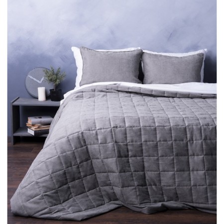 Software "Soft": a bedspread 160 x 220 cm, pillowcase 40 x 40 cm - 2 pcs, color gray-2