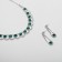 Set 2 objects: earrings, necklace “Listopad” circles, emerald white color in silver, 32 cm