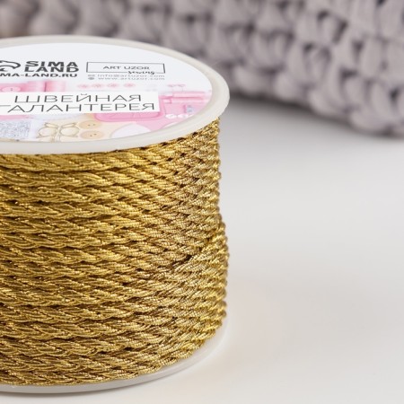 Thread for weaving, d = 4 mm, 15 ± 1 m, gold color-1