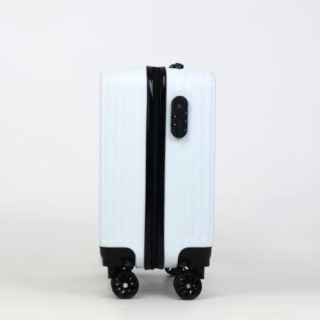 Small suitcase 20 "On a zipper, code castle, 4 wheels, white color-2
