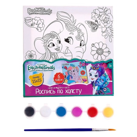 Enchantimals' kit for children's creativity, canvas for painting 15 × 15 cm