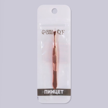 Pinzet begged, narrow, 9 cm, color pink gold-5