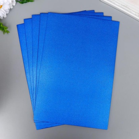Foamiran metallic "bright blue" 1.8 mm set 5 sheets 20x30 cm-1