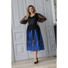 Female dress, size 52, black color, blue
