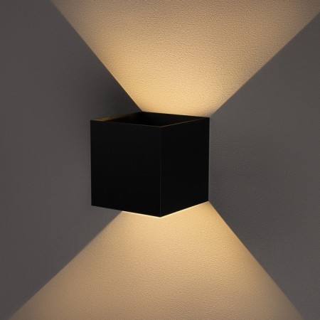 Facade lamp “Cube”, FSD-004, 6 W, 3000K, IP65, 220 V, Metal, Black-1