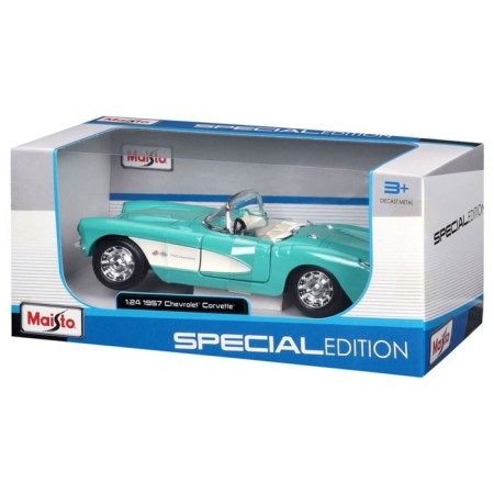 MASTO DIE-CAST 1957 Chevrolet Corvette machine, opening doors, 1:24, turquoise color-11