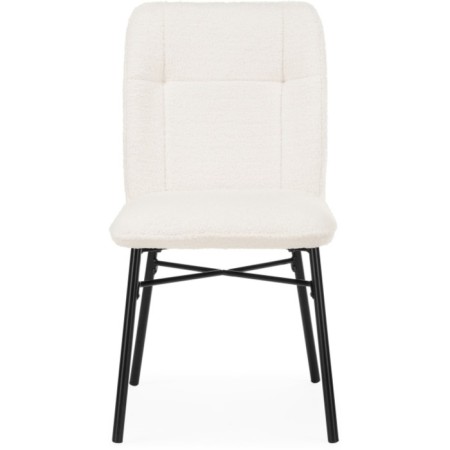 Stool on a metal frame Denis Metal/Builder fabric, black/white 46x59x87 cm-2