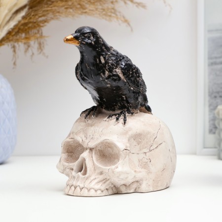 Figure "Raven on the skull" 16x10cm, black-1