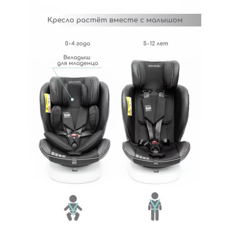AMAROBABY Champion, ISOFIX fastening, class D, group 0+/1/2/3 (0-36 kg), black color Black-1
