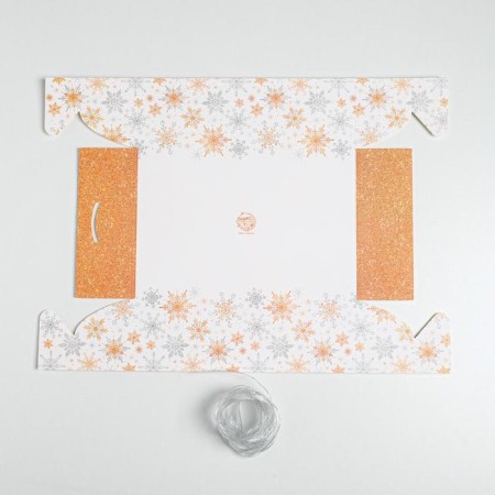 Box for Capcake "Snowflakes", 23 x 16 x 7.5 cm, New Year-4