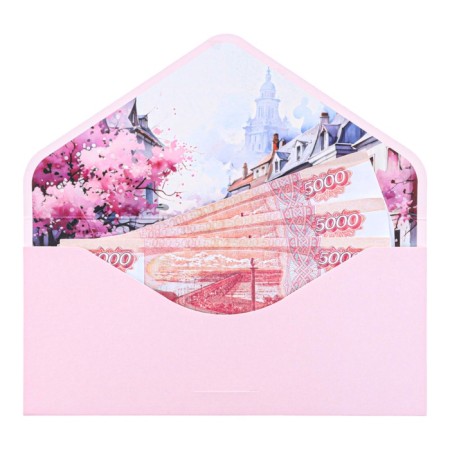 Money envelope "Congratulations!" Pink color, 9 x 19 cm-2
