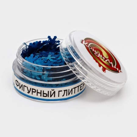 Glitter curly snowflakes blue 0.5 g-2